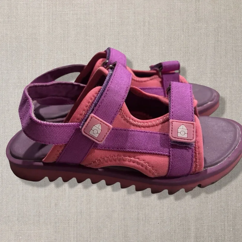 Oomphies Kids Sport Sandals Purple Pink Hook & Loop Youth Size 12